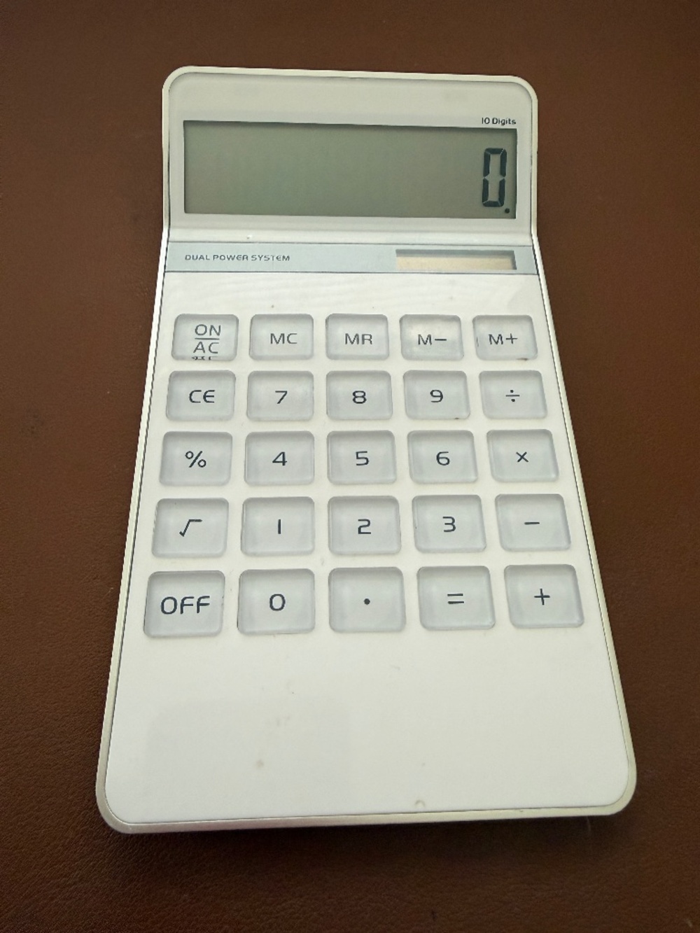 Minimalist White Desk Calculator - Modern Aesthetic Office Tools